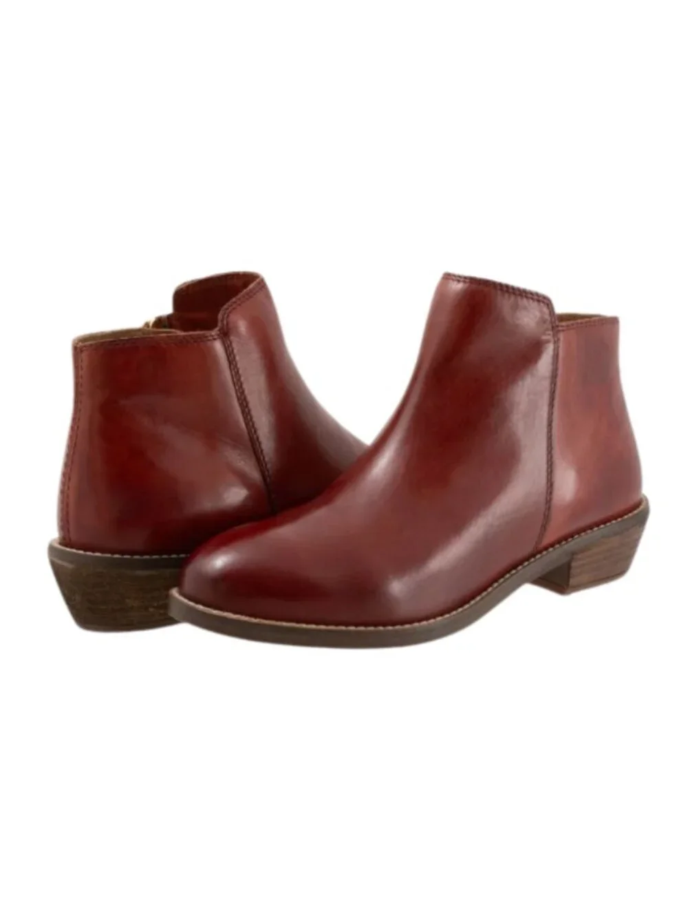 SoftWalk Rocklin 2.0 Women's Side-Zip Leather Ankle Bootie - Red